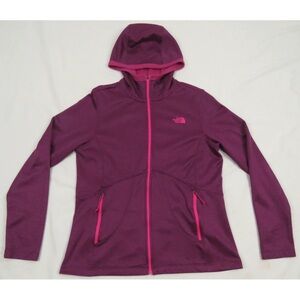 The North Face TNF Stretch Purple Womens Hooded Full Zip Coat Jacket L